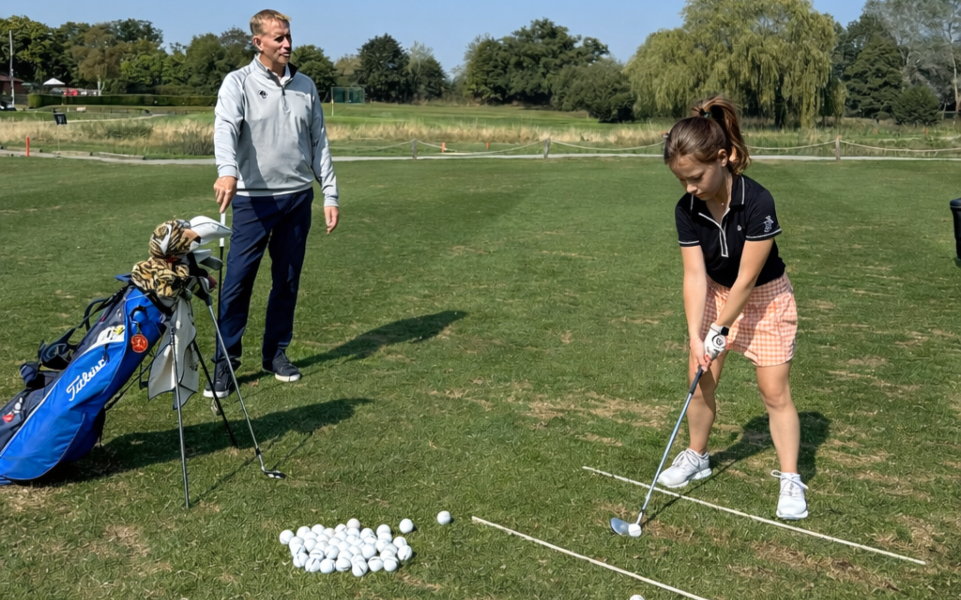 golf lesson with child