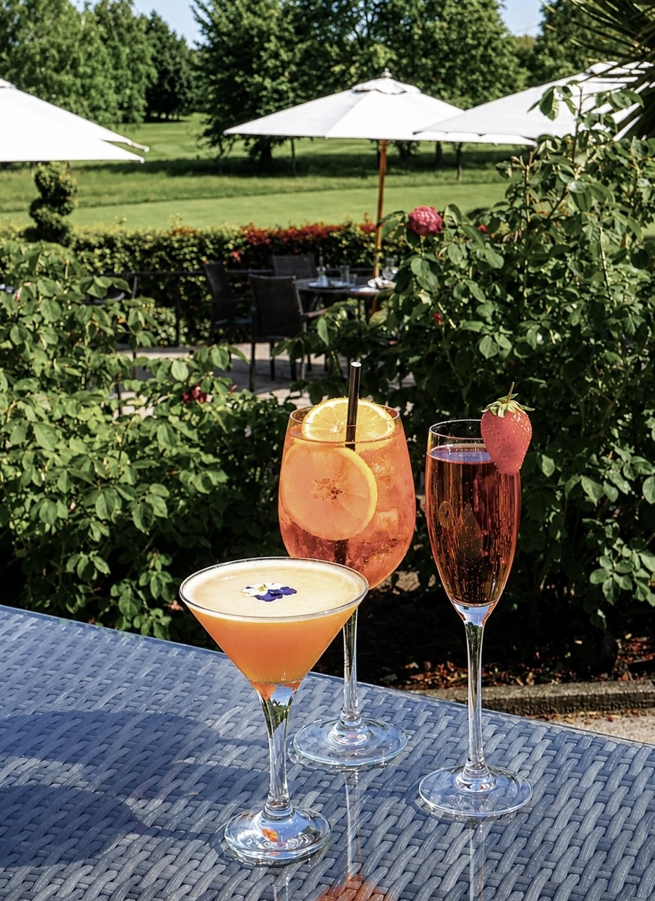 cocktails at banrham broom outside terrace bar cocktails
